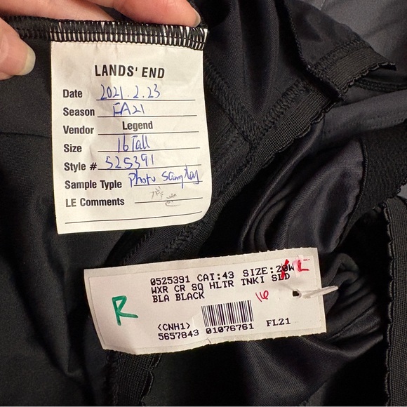 Land's End Square Neck Halter Tankini Swimsuit Top - Size: 16L - Picture 16 of 16